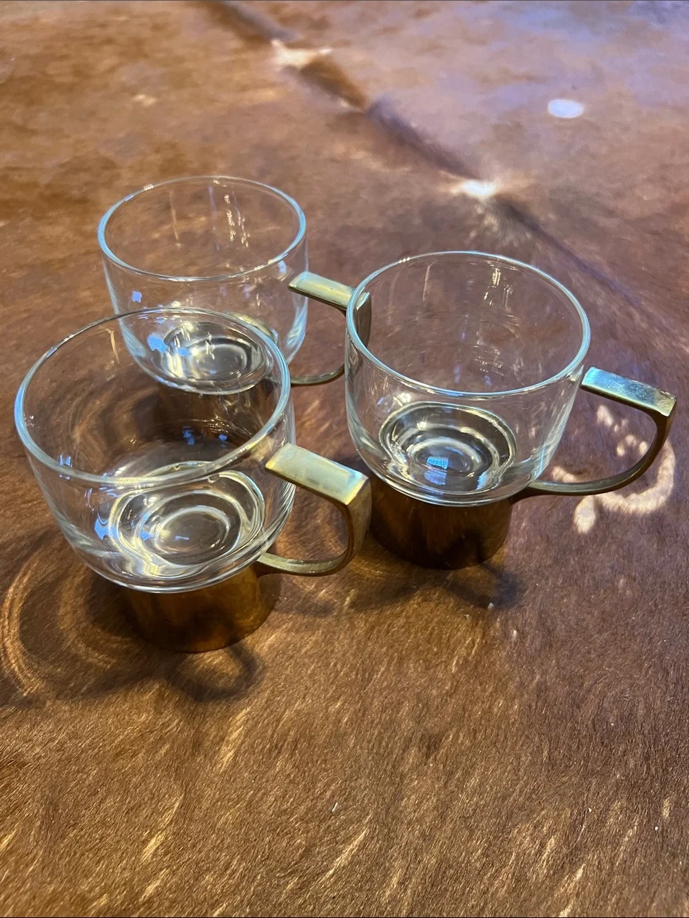 Mid Century MCM Melco Drinking Glass Detachable Handle Zarf Glass 3.75”H